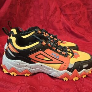 Fila Men's Orange and Black Athletic Shoes
